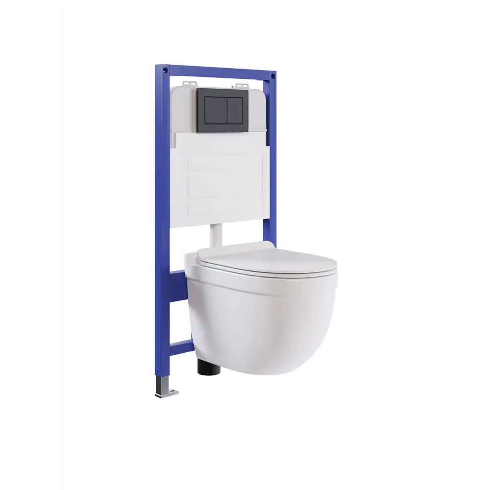 Фото 11 Комплект инсталляция с унитазом и кнопкой 3 в 1 Watersense W00625 инсталляция безободковый подвесной унитаз Camila кнопка черная Фото 11 Комплект инсталляция с унитазом и кнопкой 3 в 1 Watersense W00625 инсталляция безободковый подвесной унитаз Camila кнопка черная