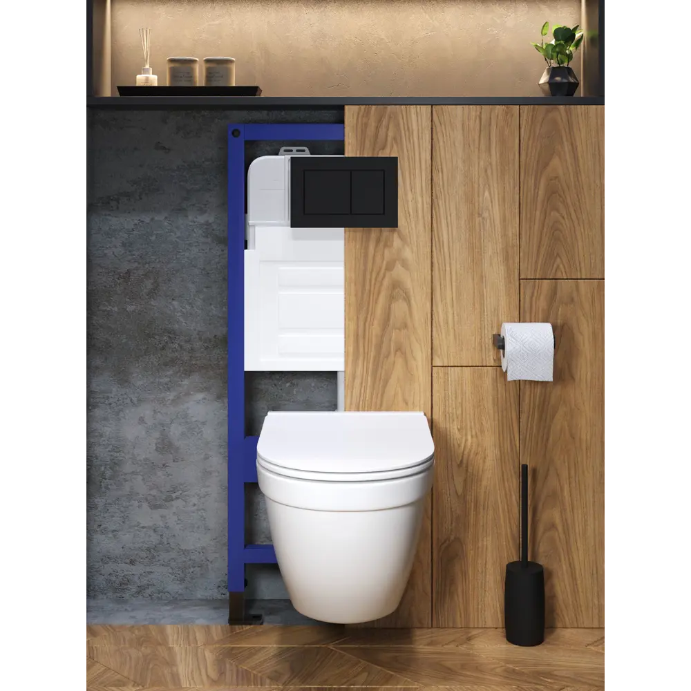 Фото 8 Комплект инсталляция с унитазом и кнопкой 3 в 1 Watersense W00630 инсталляция безободковый подвесной унитаз Nancy Pro кнопка черная Фото 8 Комплект инсталляция с унитазом и кнопкой 3 в 1 Watersense W00630 инсталляция безободковый подвесной унитаз Nancy Pro кнопка черная