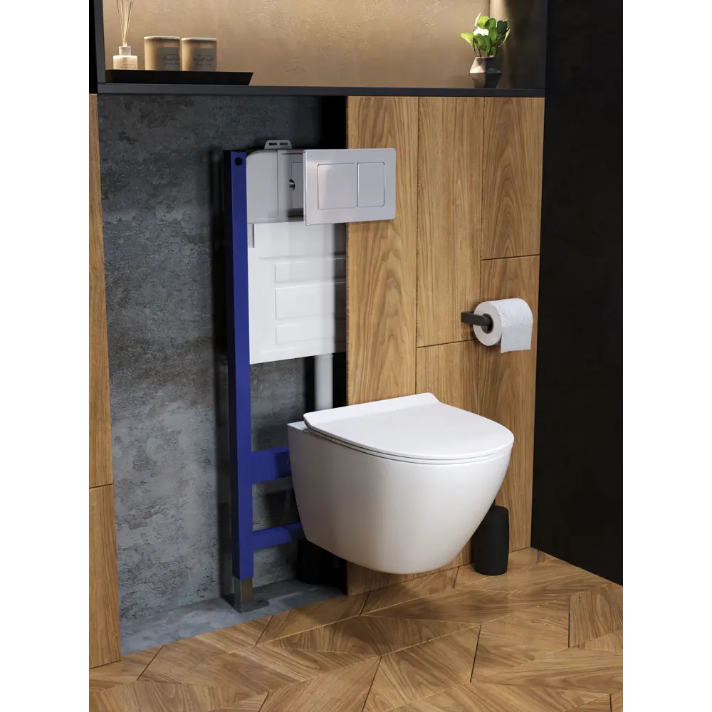 Фото 7 Комплект инсталляция с унитазом и кнопкой 3 в 1 Watersense W00642 инсталляция безободковый подвесной унитаз Milana Pro Vortex кнопка нержавеющая сталь Фото 7 Комплект инсталляция с унитазом и кнопкой 3 в 1 Watersense W00642 инсталляция безободковый подвесной унитаз Milana Pro Vortex кнопка нержавеющая сталь