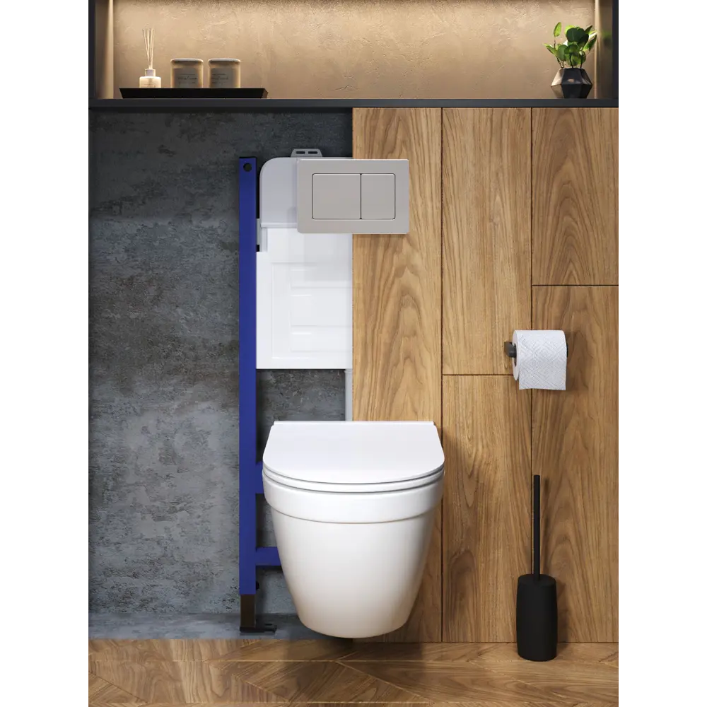 Фото 8 Комплект инсталляция с унитазом и кнопкой 3 в 1 Watersense W00644 инсталляция безободковый подвесной унитаз Nancy Pro кнопка нержавеющая сталь Фото 8 Комплект инсталляция с унитазом и кнопкой 3 в 1 Watersense W00644 инсталляция безободковый подвесной унитаз Nancy Pro кнопка нержавеющая сталь
