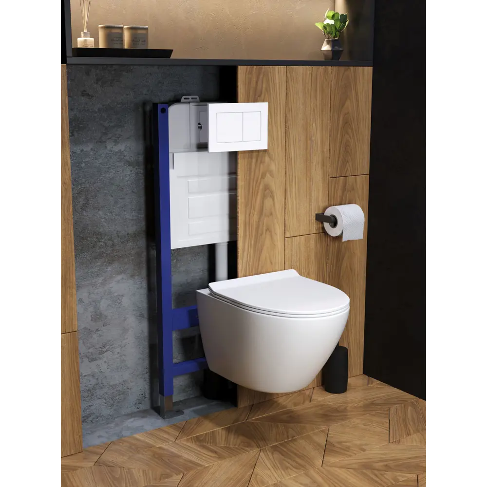 Фото 7 Комплект инсталляция с унитазом и кнопкой 3 в 1 Watersense W00660 инсталляция безободковый подвесной унитаз Milana Vortex кнопка белая Фото 7 Комплект инсталляция с унитазом и кнопкой 3 в 1 Watersense W00660 инсталляция безободковый подвесной унитаз Milana Vortex кнопка белая