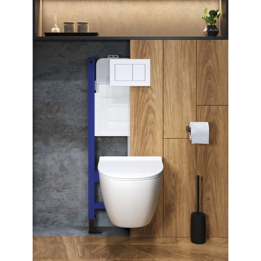 Фото 8 Комплект инсталляция с унитазом и кнопкой 3 в 1 Watersense W00663 инсталляция безободковый подвесной унитаз Eva Vortex кнопка белая Фото 8 Комплект инсталляция с унитазом и кнопкой 3 в 1 Watersense W00663 инсталляция безободковый подвесной унитаз Eva Vortex кнопка белая