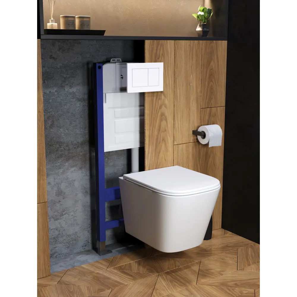 Фото 7 Комплект инсталляция с унитазом и кнопкой 3 в 1 Watersense W00667 инсталляция безободковый подвесной унитаз Camila кнопка белая Фото 7 Комплект инсталляция с унитазом и кнопкой 3 в 1 Watersense W00667 инсталляция безободковый подвесной унитаз Camila кнопка белая