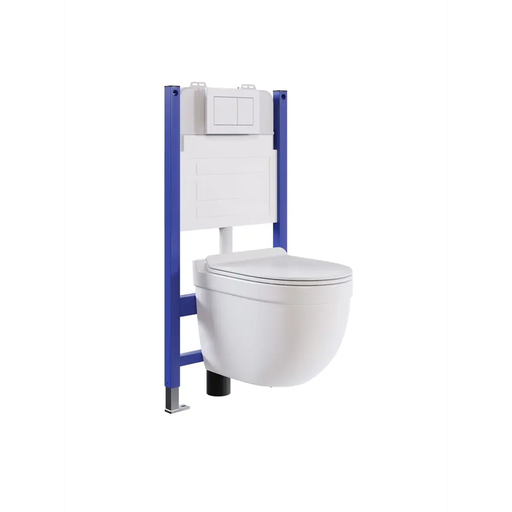 Фото 11 Комплект инсталляция с унитазом и кнопкой 3 в 1 Watersense W00667 инсталляция безободковый подвесной унитаз Camila кнопка белая Фото 11 Комплект инсталляция с унитазом и кнопкой 3 в 1 Watersense W00667 инсталляция безободковый подвесной унитаз Camila кнопка белая