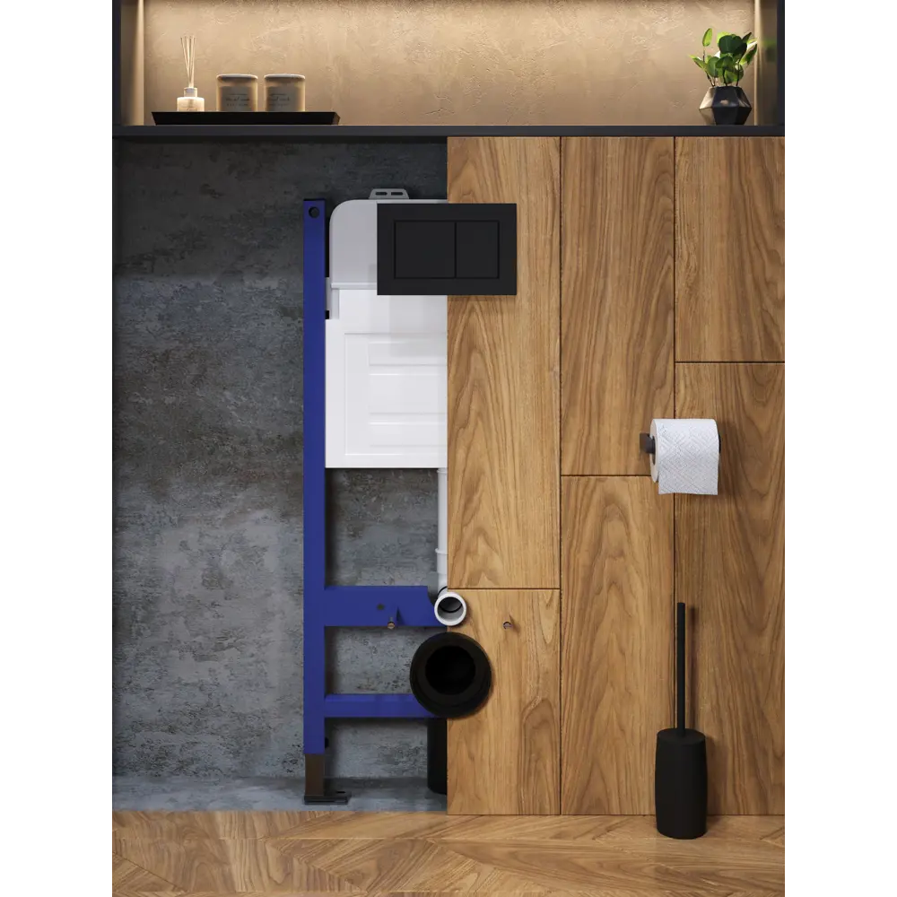 Фото 10 Комплект инсталляция с унитазом и кнопкой 3 в 1 Watersense W00681 инсталляция безободковый подвесной унитаз Camila кнопка черная Фото 10 Комплект инсталляция с унитазом и кнопкой 3 в 1 Watersense W00681 инсталляция безободковый подвесной унитаз Camila кнопка черная