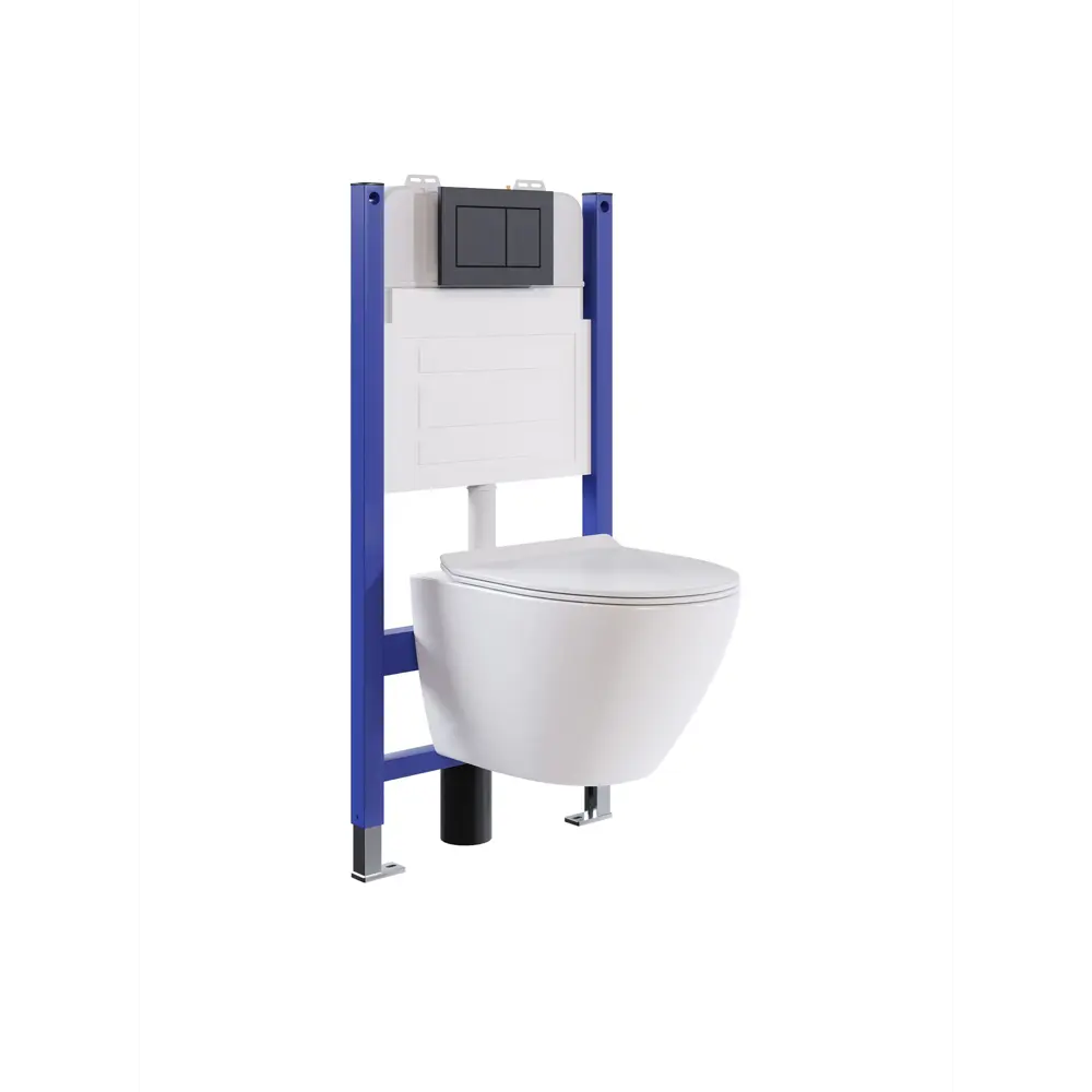 Фото 11 Комплект инсталляция с унитазом и кнопкой 3 в 1 Watersense W00683 инсталляция безободковый подвесной унитаз Milana Pro кнопка черная Фото 11 Комплект инсталляция с унитазом и кнопкой 3 в 1 Watersense W00683 инсталляция безободковый подвесной унитаз Milana Pro кнопка черная