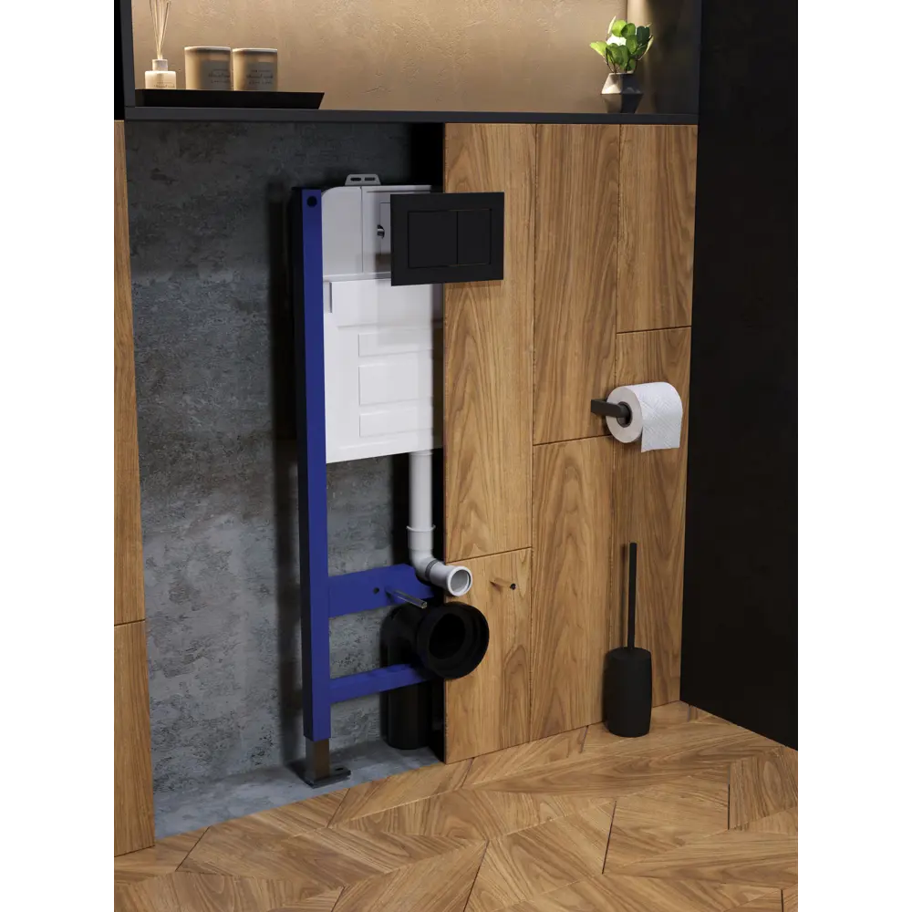 Фото 9 Комплект инсталляция с унитазом и кнопкой 3 в 1 Watersense W00685 инсталляция безободковый подвесной унитаз Milana Pro Vortex черный матовый кнопка Фото 9 Комплект инсталляция с унитазом и кнопкой 3 в 1 Watersense W00685 инсталляция безободковый подвесной унитаз Milana Pro Vortex черный матовый кнопка