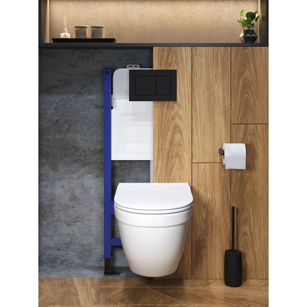 Фото 8 Комплект инсталляция с унитазом и кнопкой 3 в 1 Watersense W00686 инсталляция безободковый подвесной унитаз Nancy Pro кнопка черная Фото 8 Комплект инсталляция с унитазом и кнопкой 3 в 1 Watersense W00686 инсталляция безободковый подвесной унитаз Nancy Pro кнопка черная