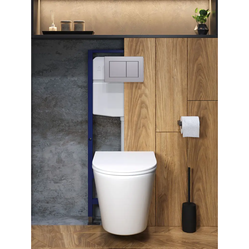 Фото 8 Комплект инсталляция с унитазом и кнопкой 3 в 1 Watersense W00707 инсталляция безободковый подвесной унитаз Rita кнопка хром Фото 8 Комплект инсталляция с унитазом и кнопкой 3 в 1 Watersense W00707 инсталляция безободковый подвесной унитаз Rita кнопка хром