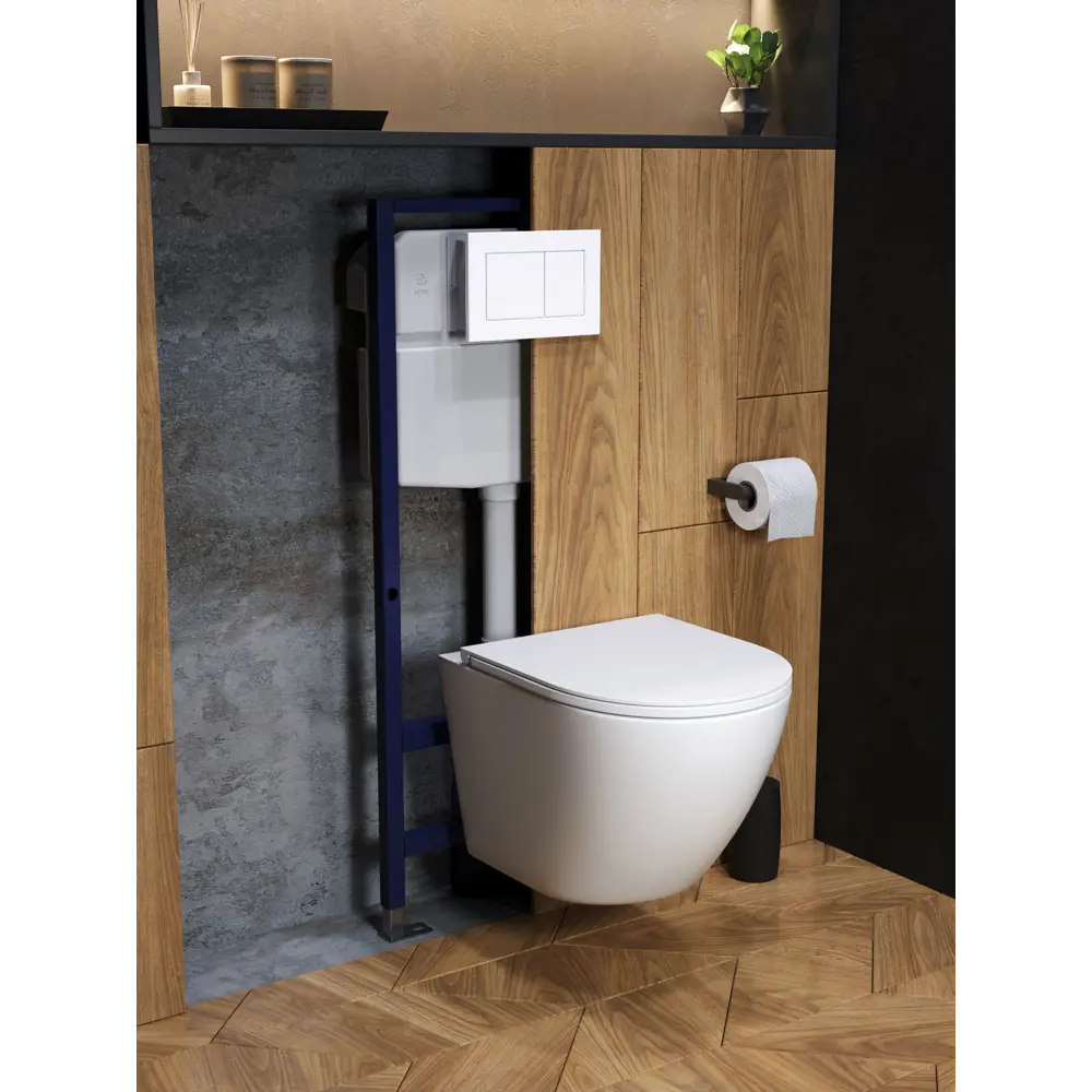 Фото 7 Комплект инсталляция с унитазом и кнопкой 3 в 1 Watersense W00715 инсталляция безободковый подвесной унитаз Milana S кнопка белая Фото 7 Комплект инсталляция с унитазом и кнопкой 3 в 1 Watersense W00715 инсталляция безободковый подвесной унитаз Milana S кнопка белая