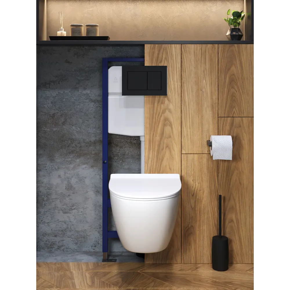 Фото 8 Комплект инсталляция с унитазом и кнопкой 3 в 1 Watersense W00740 инсталляция безободковый подвесной унитаз Milana Pro Vortex кнопка черная Фото 8 Комплект инсталляция с унитазом и кнопкой 3 в 1 Watersense W00740 инсталляция безободковый подвесной унитаз Milana Pro Vortex кнопка черная