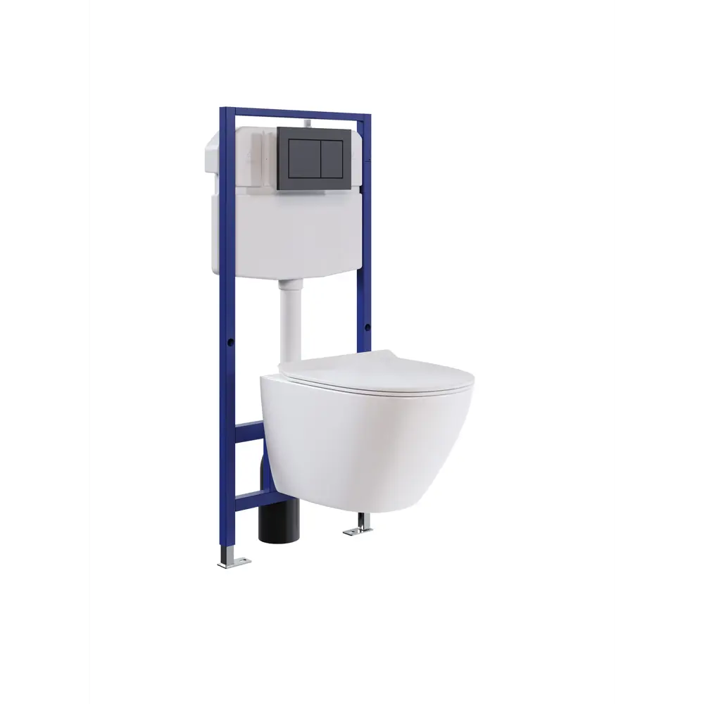 Фото 11 Комплект инсталляция с унитазом и кнопкой 3 в 1 Watersense W00740 инсталляция безободковый подвесной унитаз Milana Pro Vortex кнопка черная Фото 11 Комплект инсталляция с унитазом и кнопкой 3 в 1 Watersense W00740 инсталляция безободковый подвесной унитаз Milana Pro Vortex кнопка черная