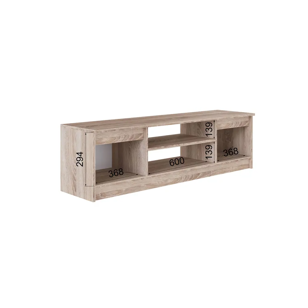 Фото 3 Тумба под телевизор Micon УТ-00154707 140х40х36 см ЛДСП цвет дуб сонома/белый