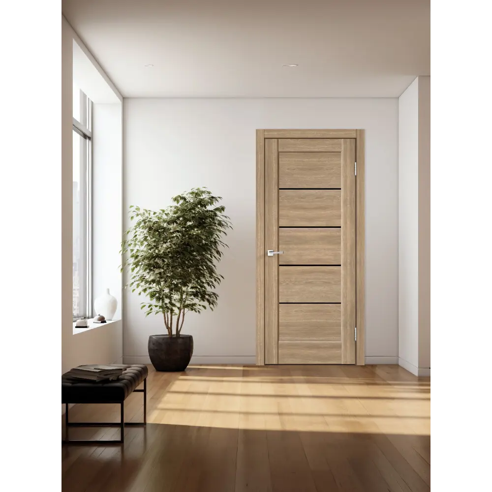 Фото 2 Комплект межкомнатной двери Velldoris Premier 1 остеклённая 200x90см ПВХ цвет дуб европейский с коробом и наличниками Фото 2 Комплект межкомнатной двери Velldoris Premier 1 остеклённая 200x90см ПВХ цвет дуб европейский с коробом и наличниками