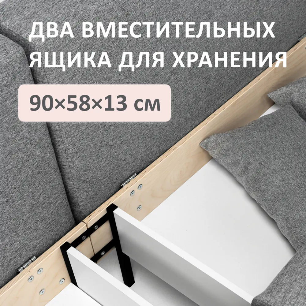 Фото 6 Диван раскладной Romack Kapri 92x76x225 см рогожка цвет рогожка грей Фото 6 Диван раскладной Romack Kapri 92x76x225 см рогожка цвет рогожка грей