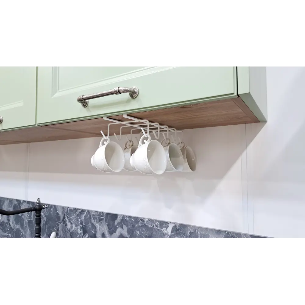 Фото 2 Держатель для кружек KONSENSA 14x7.5x27.5 см сталь цвет белый Фото 2 Держатель для кружек KONSENSA 14x7.5x27.5 см сталь цвет белый