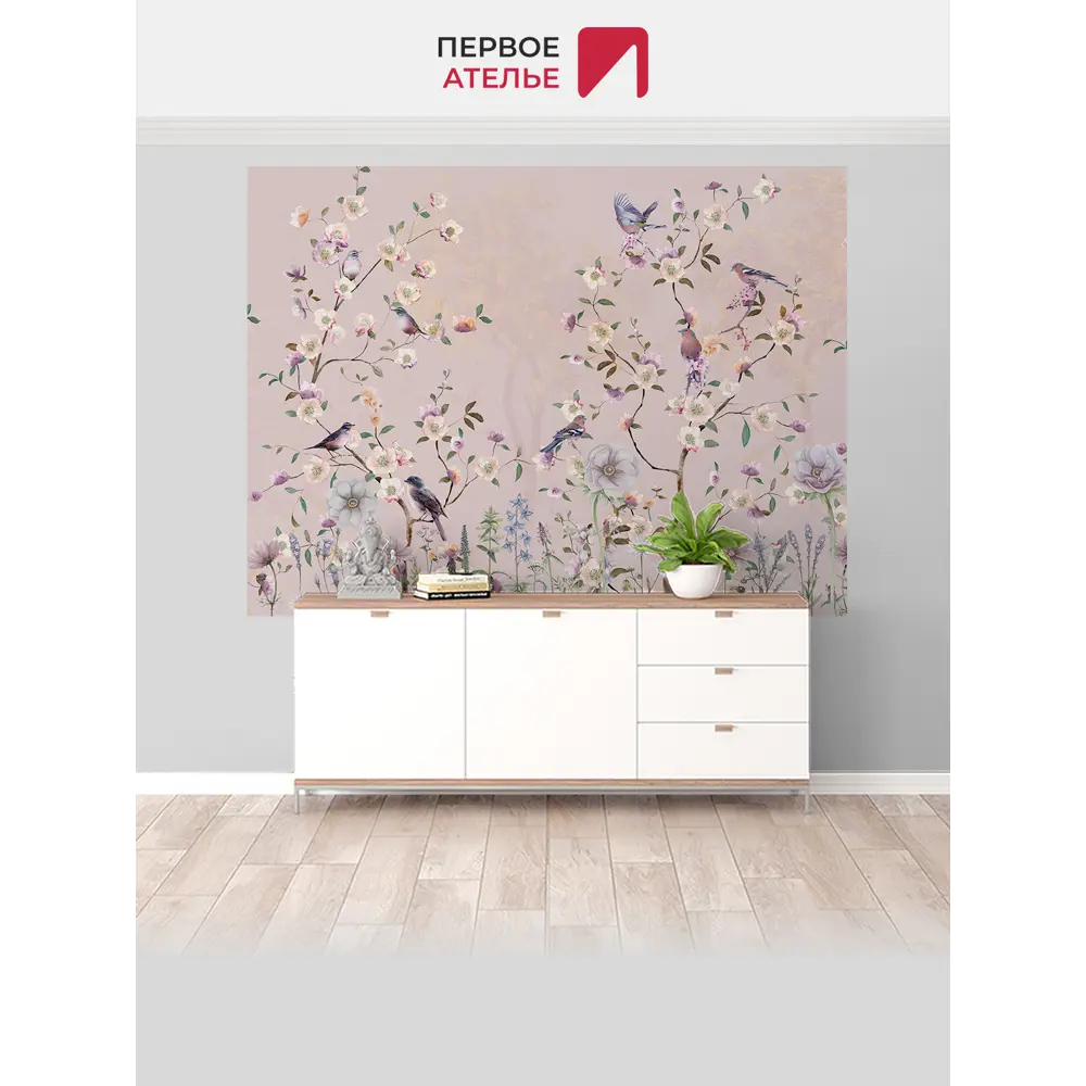 Фото 3 Фотообои флизелиновые Первое ателье Птицы на цветущих ветках деревьев 200x125 см 98643-1-9-39474 Фото 3 Фотообои флизелиновые Первое ателье Птицы на цветущих ветках деревьев 200x125 см 98643-1-9-39474