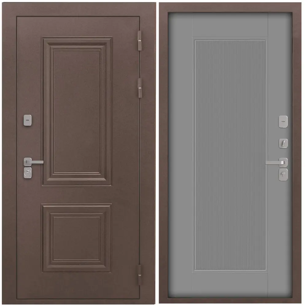 Фото 5 Входная дверь Дверипро Термо Д-68 правый 205x96см цвет медный антик/серый