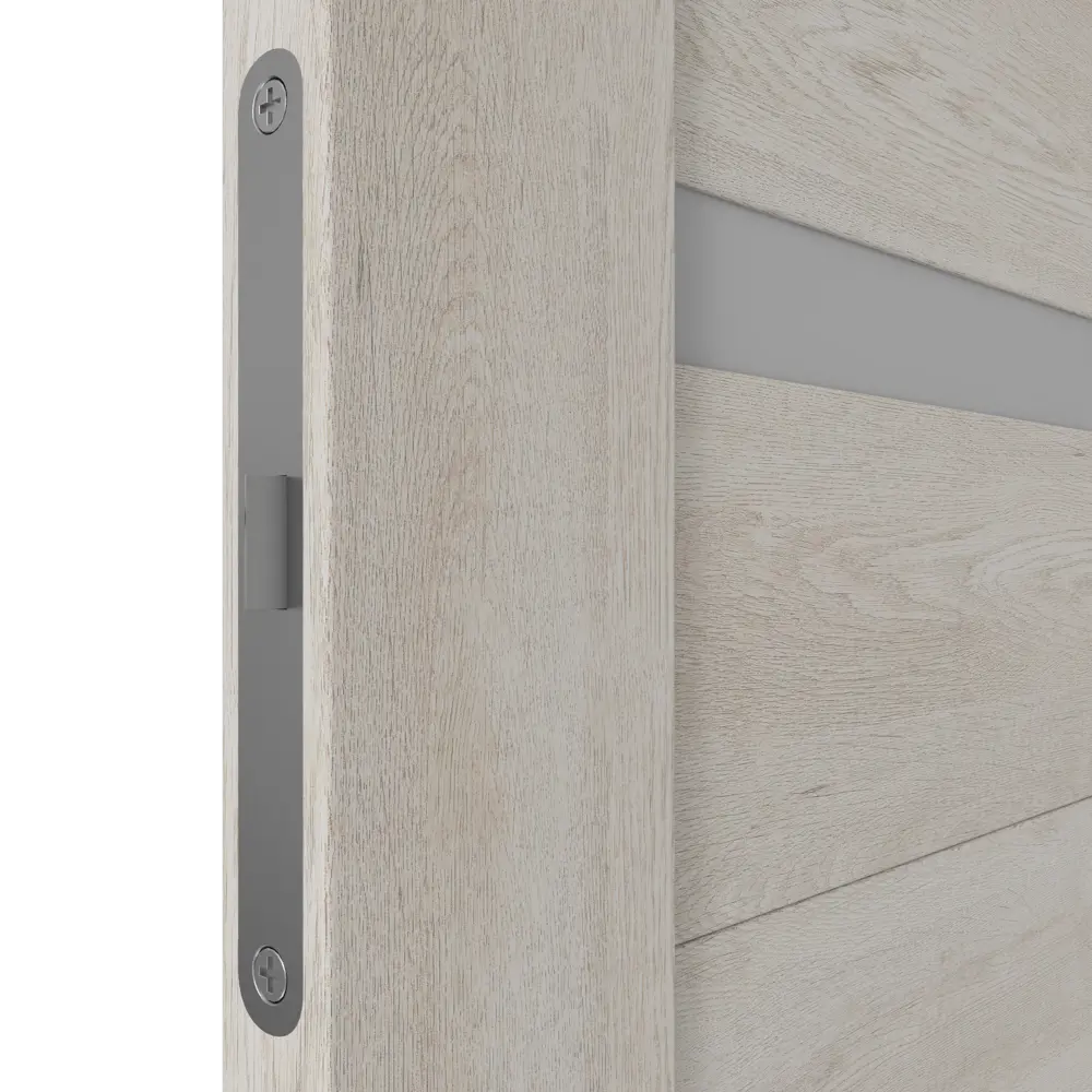 Фото 5 Дверь межкомнатная со стеклом Пилот 7 60x200 см финиш-бумага цвет дуб эдисон с замком и петлями