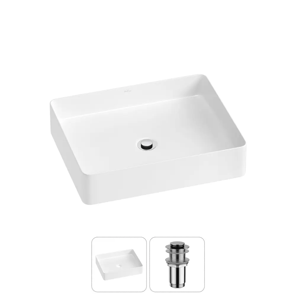 Фото Раковина Wellsee freedom 2.0 20214487R 51см цвет раковина 2 в 1: д/к