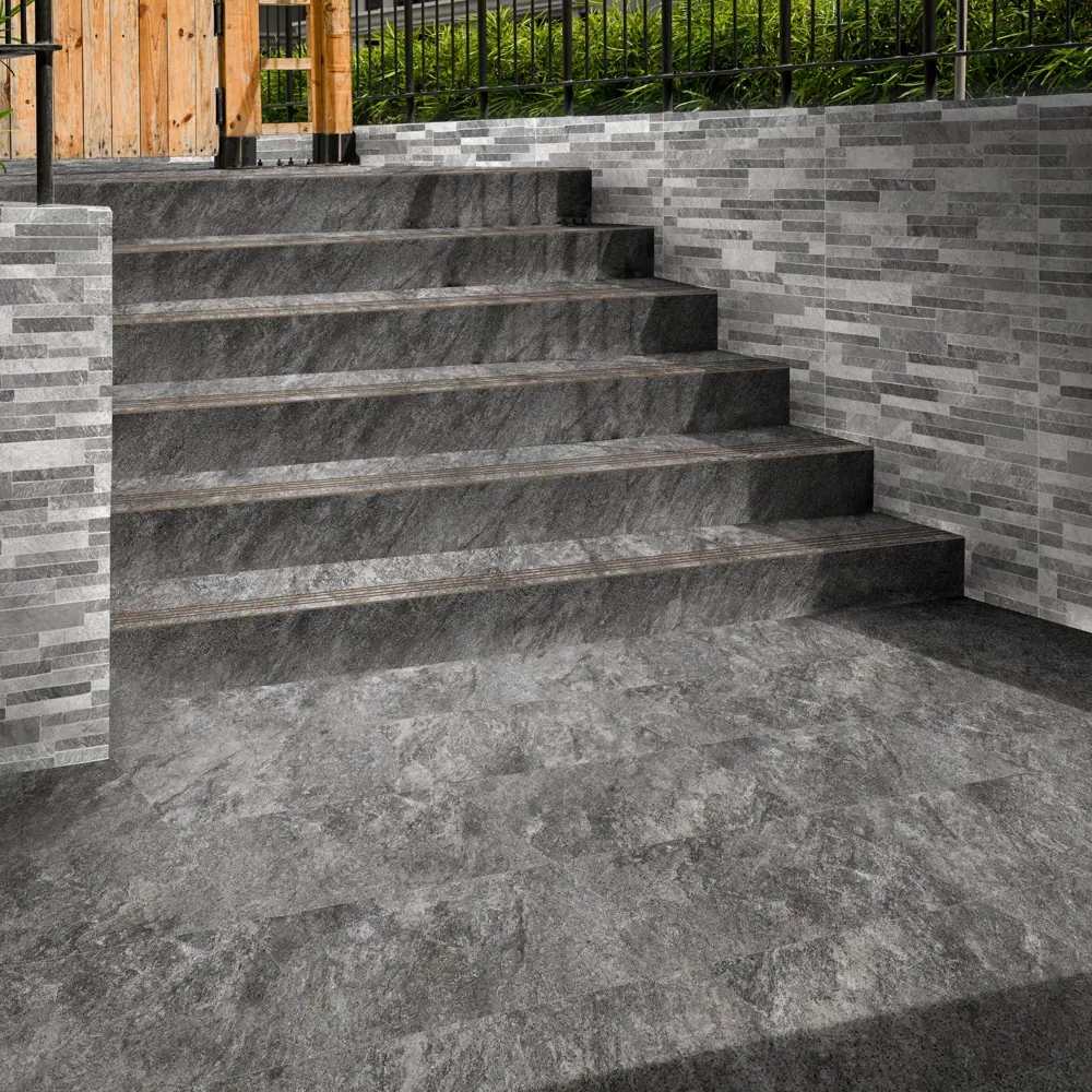 Фото 3 Ступень керамогранит Global Tile Thor ST220VG 30x60, цвет серый Фото 3 Ступень керамогранит Global Tile Thor ST220VG 30x60, цвет серый