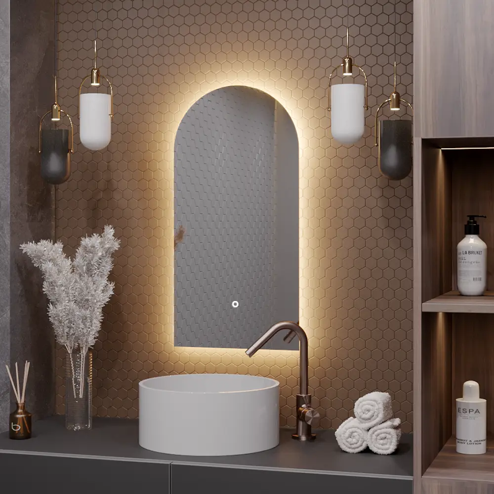 Фото Зеркало Alias Метида 70x30 с LED-подсветкой 3в1, сенсор Фото Зеркало Alias Метида 70x30 с LED-подсветкой 3в1, сенсор