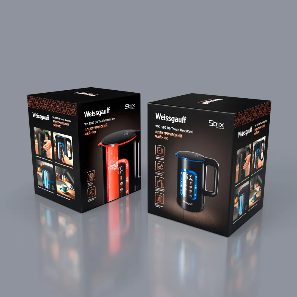 Фото 7 Чайник 1.5 л Weissgauff WK 1500 Db Touch BodyCool пластик цвет черный Фото 7 Чайник 1.5 л Weissgauff WK 1500 Db Touch BodyCool пластик цвет черный