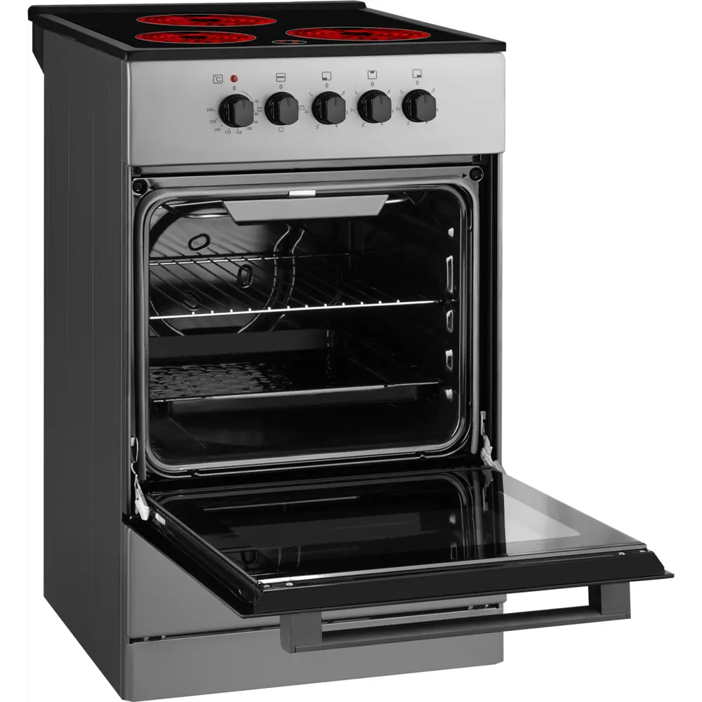 Фото 4 Электрическая плита с духовкой Weissgauff WES E2V05 S 50x85x56 см цвет серый/серебристый Фото 4 Электрическая плита с духовкой Weissgauff WES E2V05 S 50x85x56 см цвет серый/серебристый