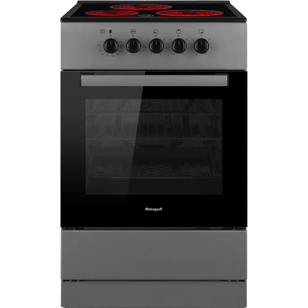 Фото Электрическая плита с духовкой Weissgauff WES E2V05 S 50x85x56 см цвет серый/серебристый Фото Электрическая плита с духовкой Weissgauff WES E2V05 S 50x85x56 см цвет серый/серебристый