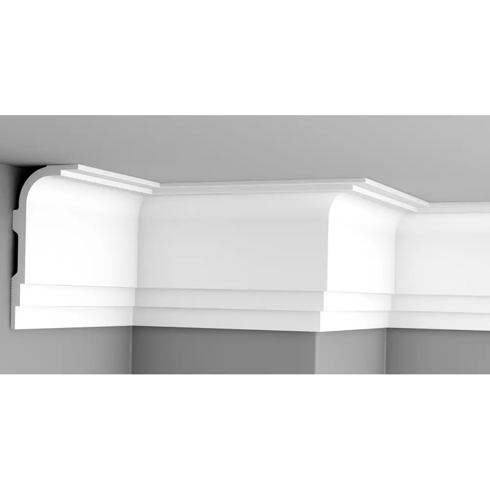 Фото 5 Плинтус потолочный Glanzepol GP-130 на стену и потолок полистирол белый 2000x84x12 мм 3 шт Фото 5 Плинтус потолочный Glanzepol GP-130 на стену и потолок полистирол белый 2000x84x12 мм 3 шт