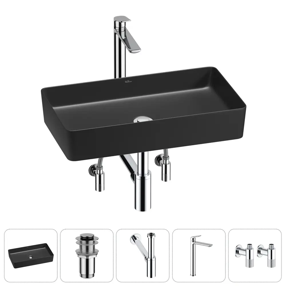 Фото Раковина Wellsee freedom 2.0 20214576R 60см цвет раковина 5 в 1: д/к, сифон, смеситель, вентили Фото Раковина Wellsee freedom 2.0 20214576R 60см цвет раковина 5 в 1: д/к, сифон, смеситель, вентили