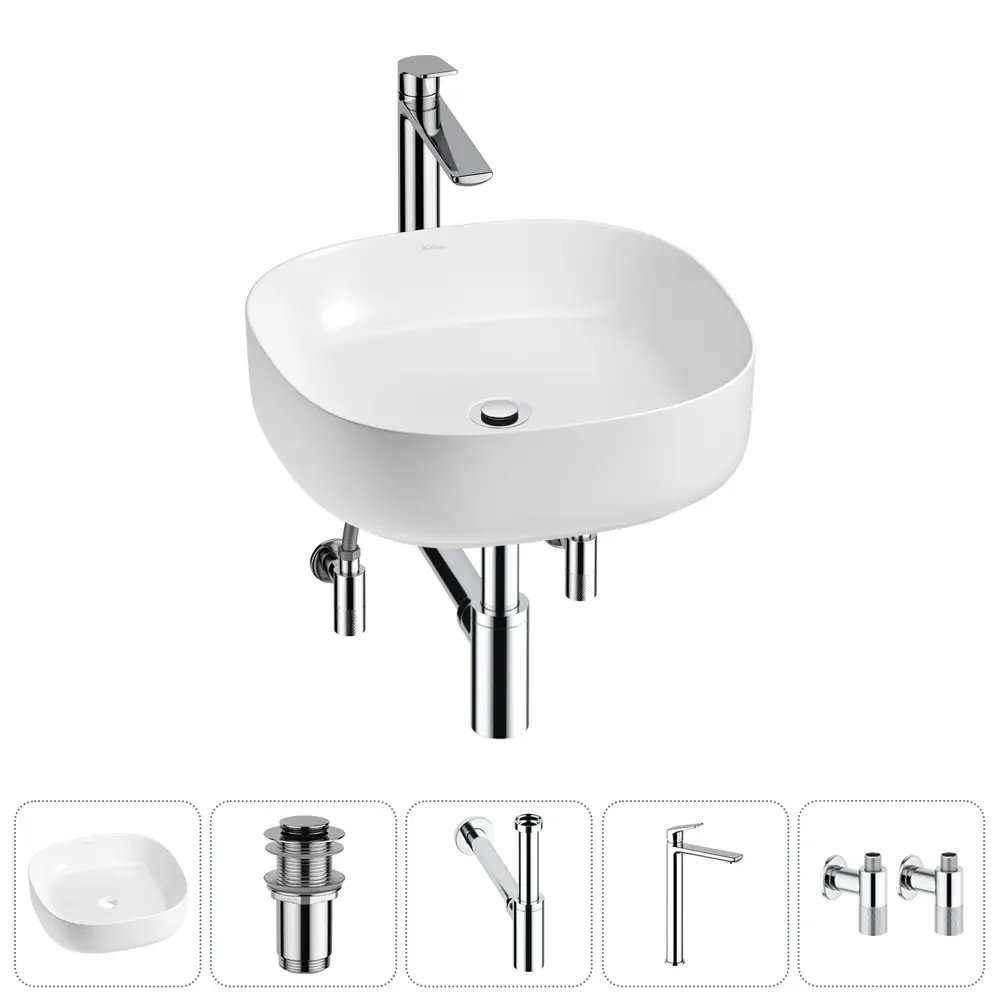 Фото Раковина Wellsee belle spa 3.0 20212701R 45см цвет раковина 5 в 1: д/к, сифон, смеситель, вентили Фото Раковина Wellsee belle spa 3.0 20212701R 45см цвет раковина 5 в 1: д/к, сифон, смеситель, вентили