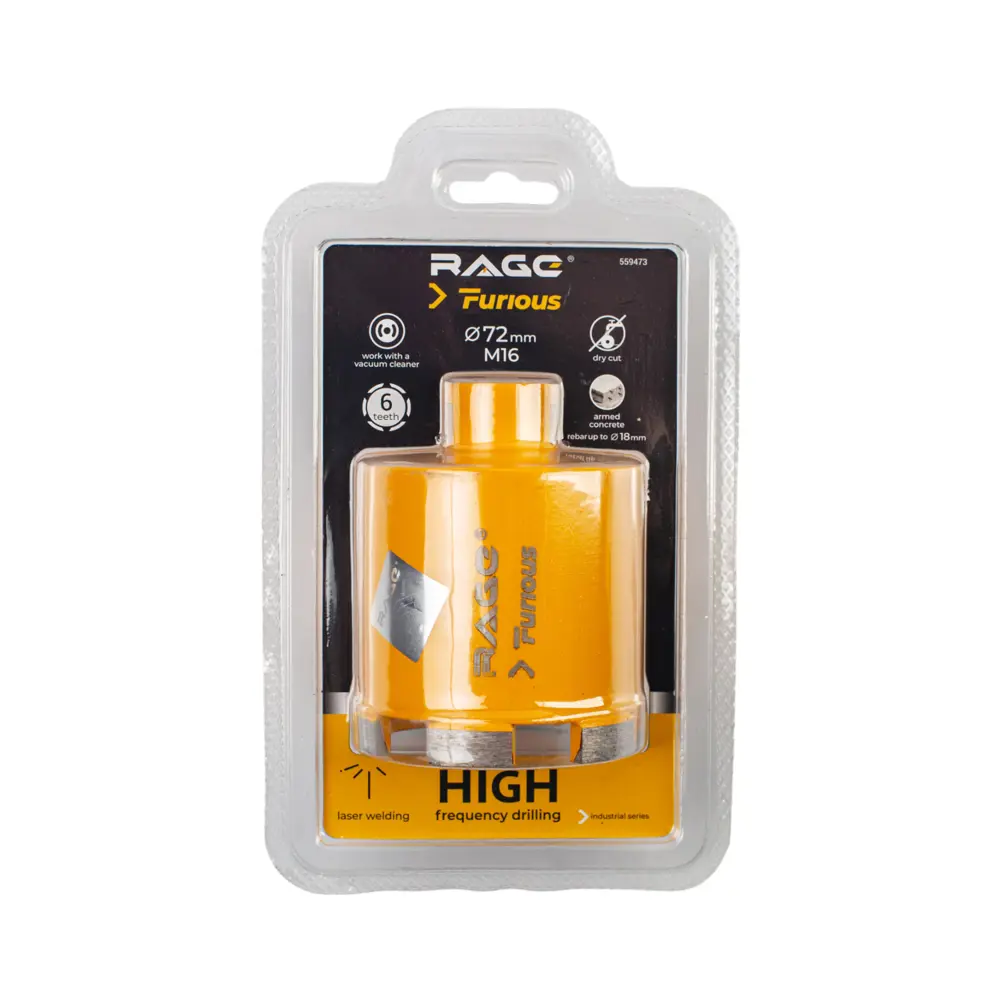 Фото 7 Коронка по бетону M16 Rage Furious 559473 72 мм Фото 7 Коронка по бетону M16 Rage Furious 559473 72 мм
