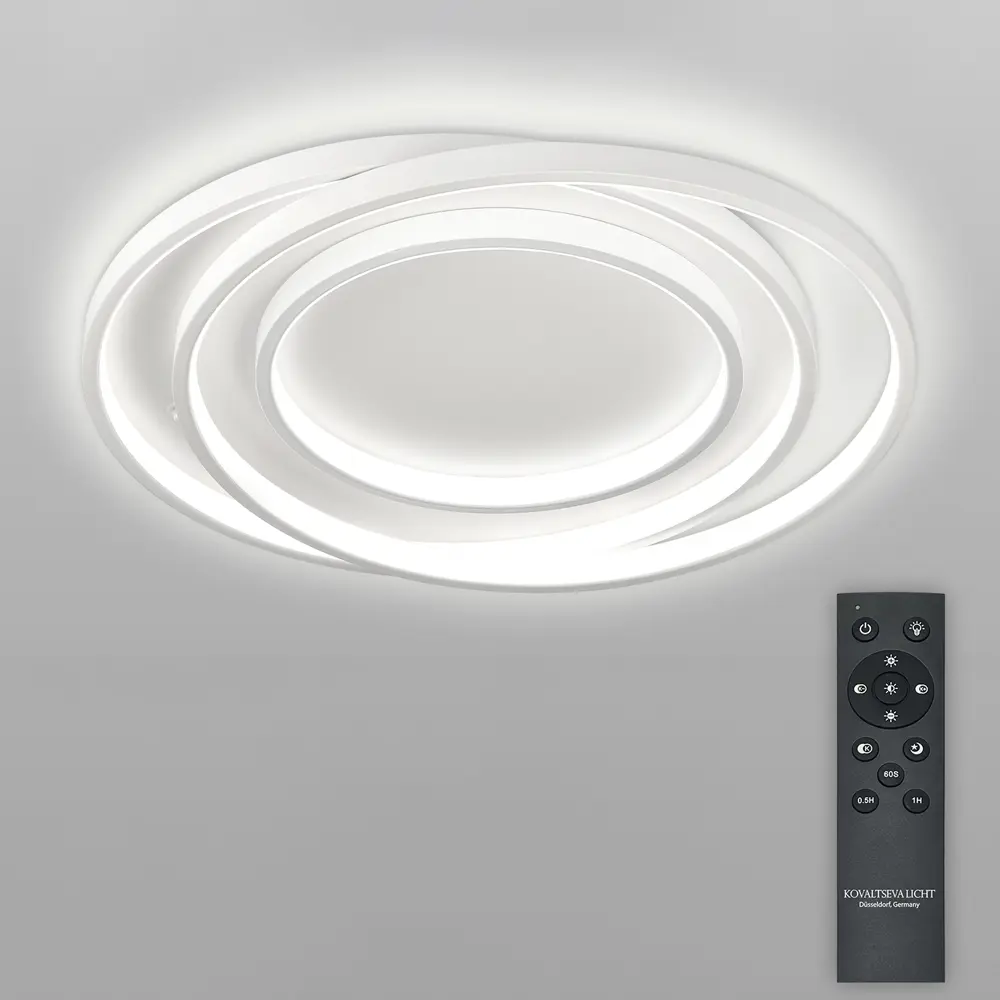 Фото Люстра потолочная светодиодная Natali Kovaltseva Modern ii с пультом управления 24 м² регулируемый белый свет цвет золото