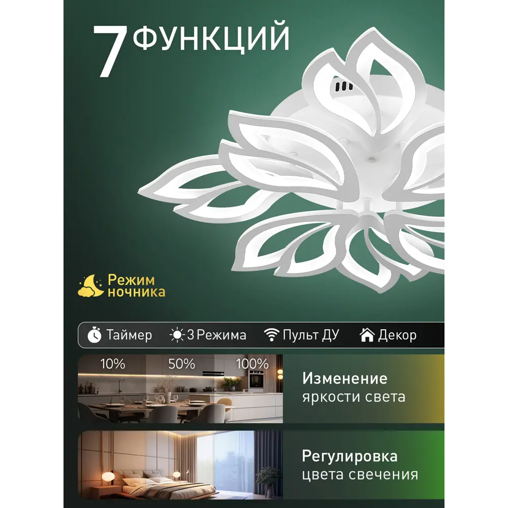 Фото 2 Люстра потолочная светодиодная Natali Kovaltseva Sand ii Lamps 85003 с пультом управления 28 м² регулируемый белый свет цвет белый Фото 2 Люстра потолочная светодиодная Natali Kovaltseva Sand ii Lamps 85003 с пультом управления 28 м² регулируемый белый свет цвет белый