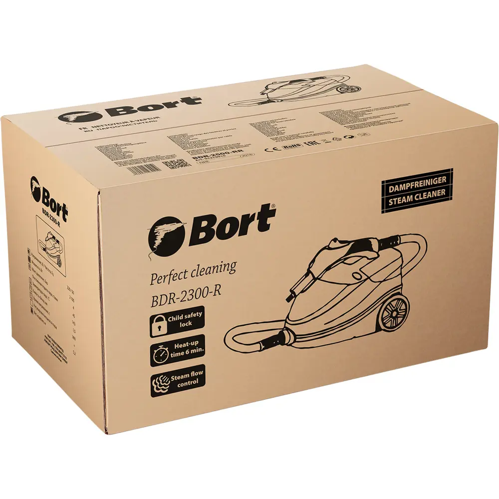 Фото 22 Пароочиститель BORT BDR-2300-R 93722609, 2100 Вт, 4 бар Фото 22 Пароочиститель BORT BDR-2300-R 93722609, 2100 Вт, 4 бар