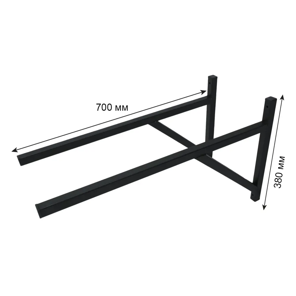 Фото 4 Кронштейн опорный Nobrand КР-2 700мм стальной черный Фото 4 Кронштейн опорный Nobrand КР-2 700мм стальной черный
