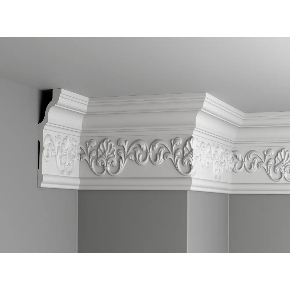 Фото 4 Плинтус потолочный Glanzepol GP-52 на стену и потолок полистирол белый 2000x53x12 мм 5 шт Фото 4 Плинтус потолочный Glanzepol GP-52 на стену и потолок полистирол белый 2000x53x12 мм 5 шт