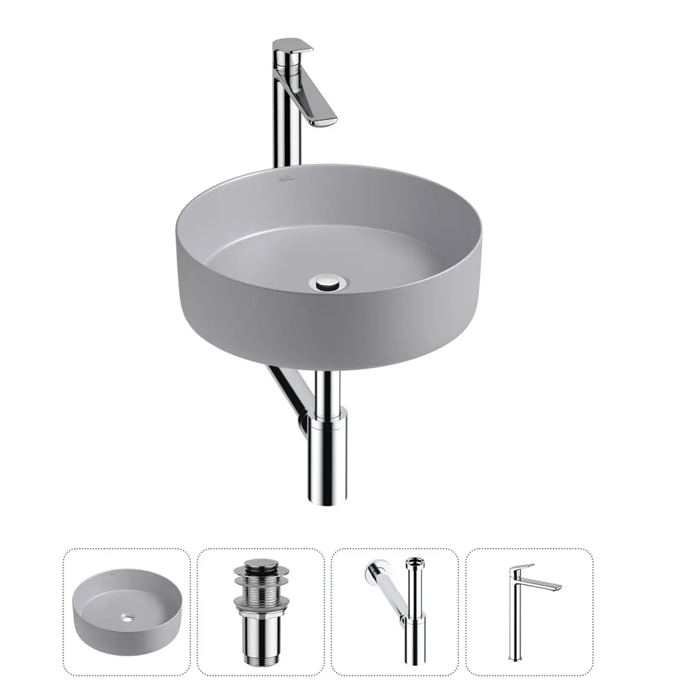 Фото Раковина Wellsee coax 20213997R 30см цвет раковина 4 в 1: д/к, сифон, смеситель Фото Раковина Wellsee coax 20213997R 30см цвет раковина 4 в 1: д/к, сифон, смеситель