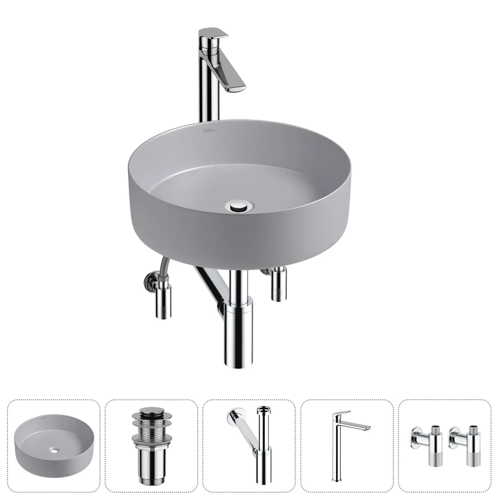 Фото Раковина Wellsee coax 20213998R 30см цвет раковина 5 в 1: д/к, сифон, смеситель, вентили Фото Раковина Wellsee coax 20213998R 30см цвет раковина 5 в 1: д/к, сифон, смеситель, вентили