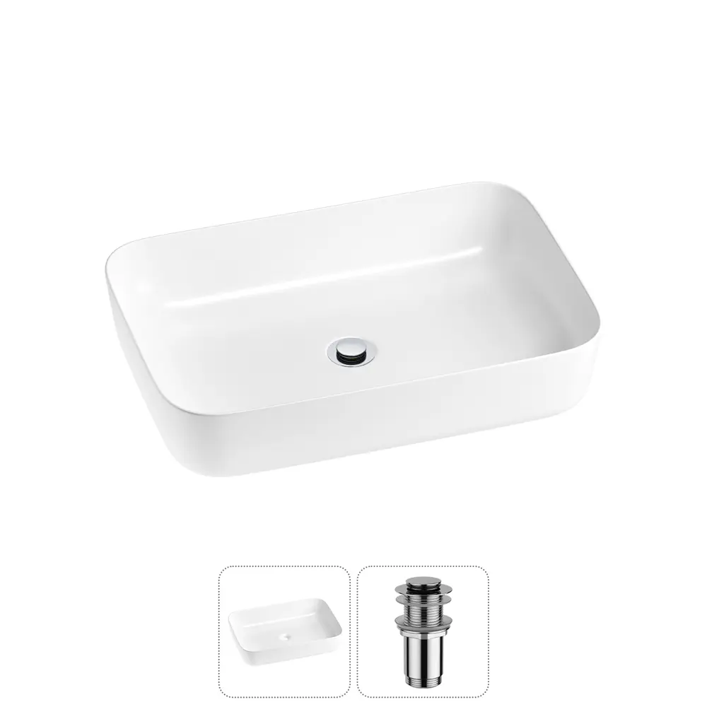 Фото Раковина Wellsee preen 20214247R 60см цвет раковина 2 в 1: д/к