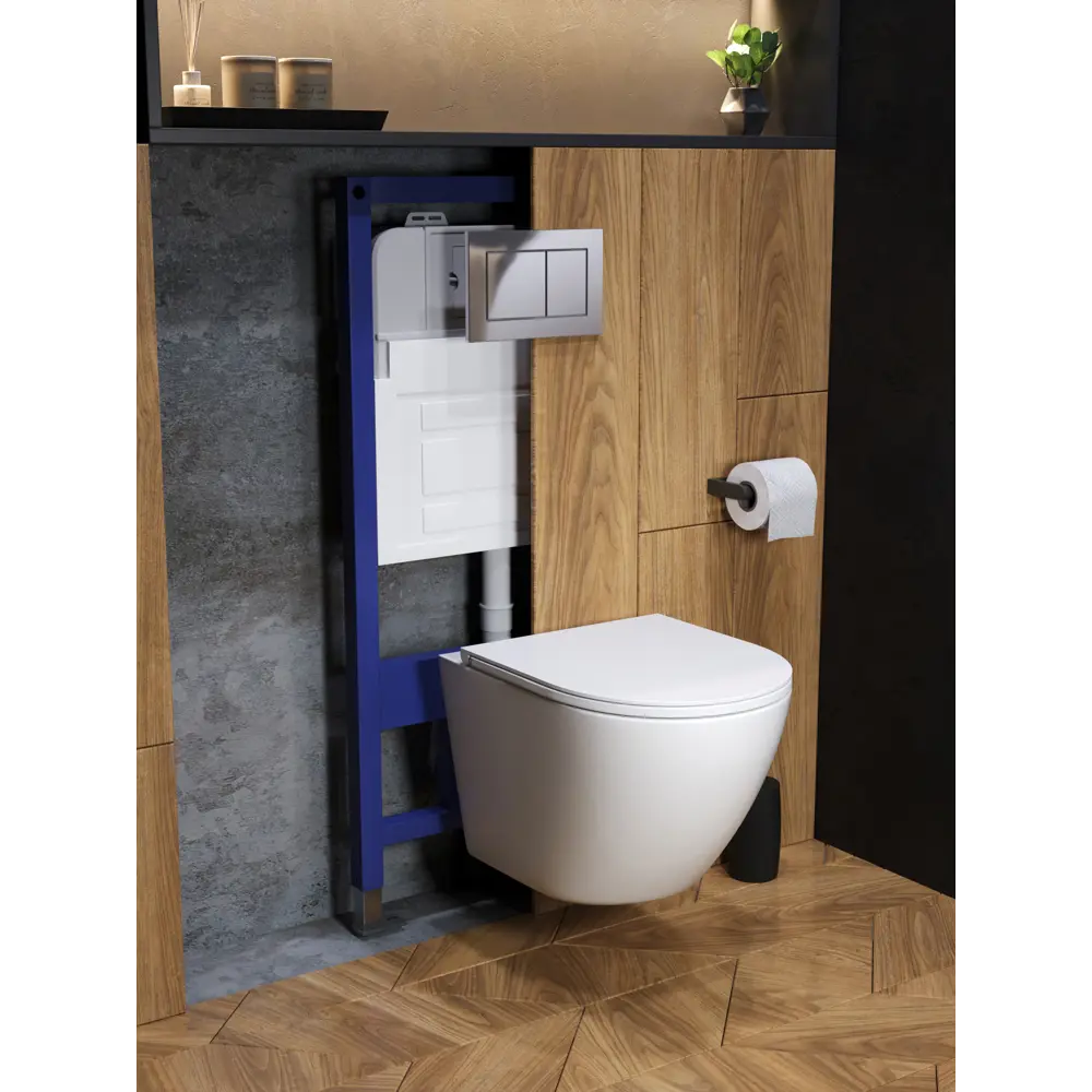 Фото 7 Комплект инсталляция с унитазом и кнопкой 3 в 1 Watersense W00589 инсталляция безободковый подвесной унитаз Milana S кнопка хром Фото 7 Комплект инсталляция с унитазом и кнопкой 3 в 1 Watersense W00589 инсталляция безободковый подвесной унитаз Milana S кнопка хром