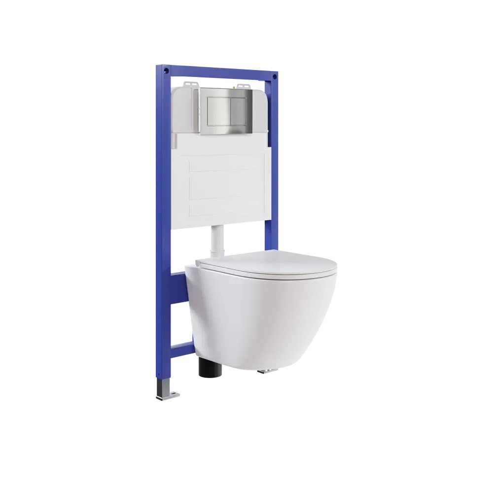 Фото 11 Комплект инсталляция с унитазом и кнопкой 3 в 1 Watersense W00590 инсталляция безободковый подвесной унитаз Milana Vortex кнопка хром Фото 11 Комплект инсталляция с унитазом и кнопкой 3 в 1 Watersense W00590 инсталляция безободковый подвесной унитаз Milana Vortex кнопка хром