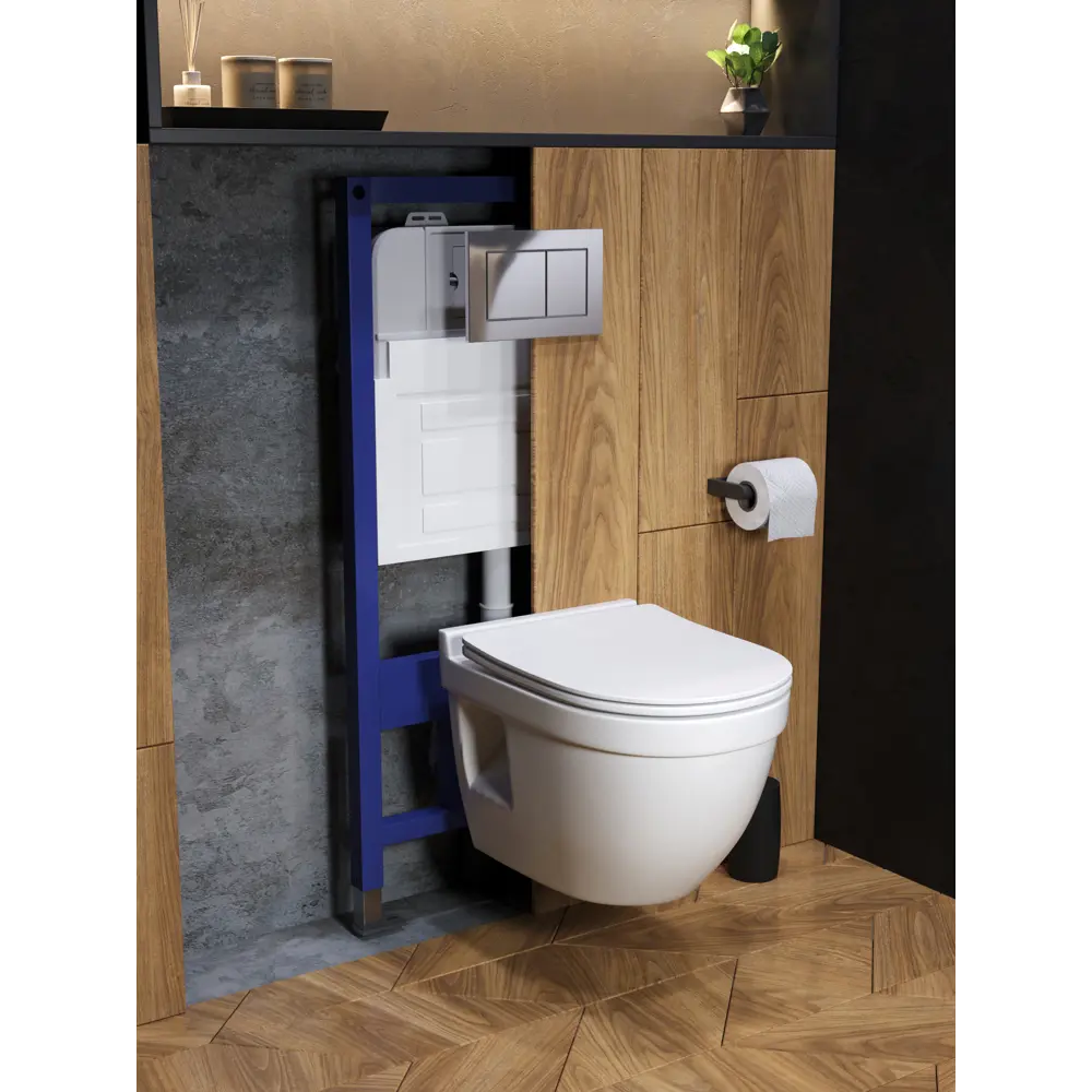 Фото 7 Комплект инсталляция с унитазом и кнопкой 3 в 1 Watersense W00602 инсталляция безободковый подвесной унитаз Nancy Pro кнопка хром Фото 7 Комплект инсталляция с унитазом и кнопкой 3 в 1 Watersense W00602 инсталляция безободковый подвесной унитаз Nancy Pro кнопка хром