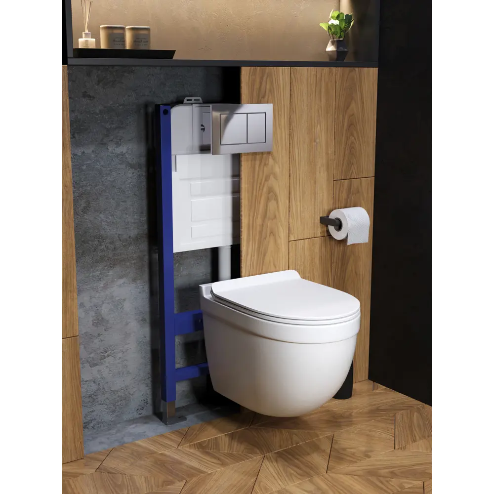 Фото 7 Комплект инсталляция с унитазом и кнопкой 3 в 1 Watersense W00653 инсталляция безободковый подвесной унитаз Camila кнопка хром Фото 7 Комплект инсталляция с унитазом и кнопкой 3 в 1 Watersense W00653 инсталляция безободковый подвесной унитаз Camila кнопка хром