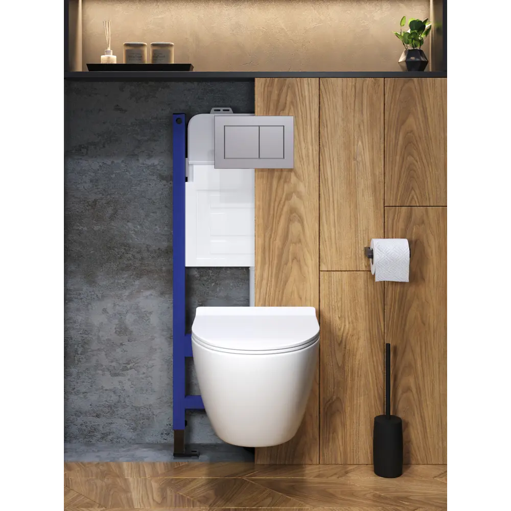 Фото 8 Комплект инсталляция с унитазом и кнопкой 3 в 1 Watersense W00655 инсталляция безободковый подвесной унитаз Milana Pro кнопка хром Фото 8 Комплект инсталляция с унитазом и кнопкой 3 в 1 Watersense W00655 инсталляция безободковый подвесной унитаз Milana Pro кнопка хром
