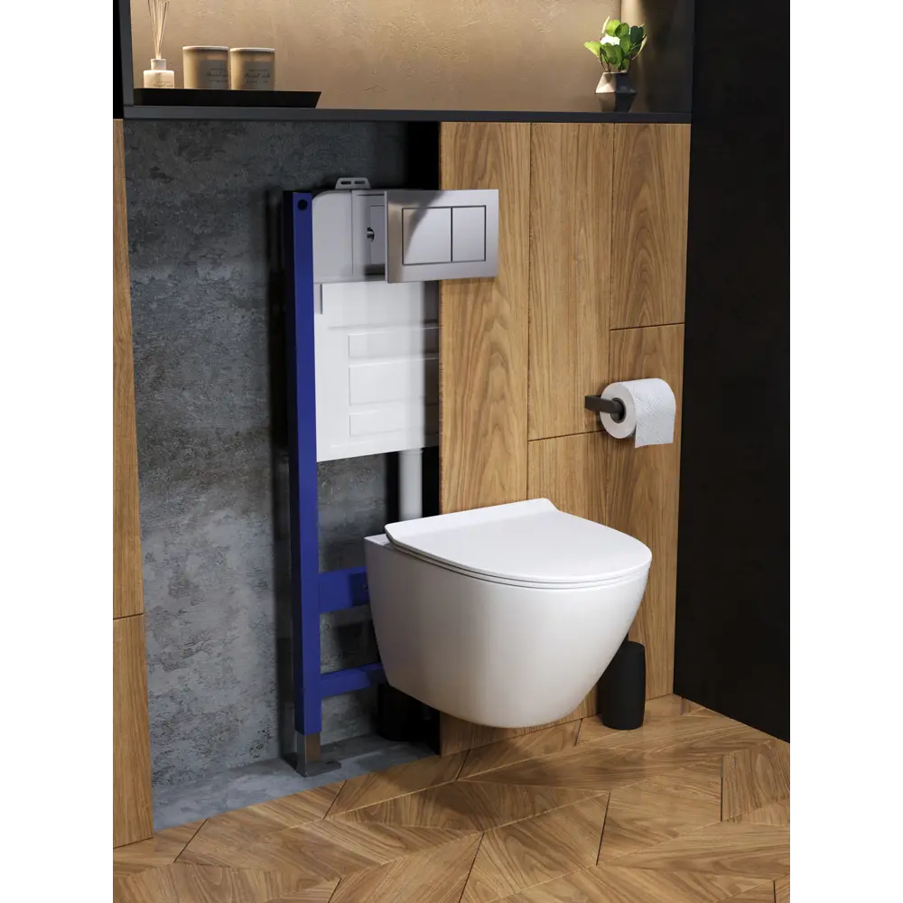 Фото 7 Комплект инсталляция с унитазом и кнопкой 3 в 1 Watersense W00656 инсталляция безободковый подвесной унитаз Milana Pro Vortex кнопка хром Фото 7 Комплект инсталляция с унитазом и кнопкой 3 в 1 Watersense W00656 инсталляция безободковый подвесной унитаз Milana Pro Vortex кнопка хром