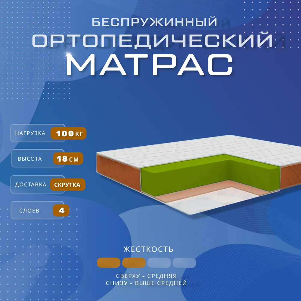 Фото Матрас Vitaflex Comfort beige 17sk 115x200x18 см беспружинный 1.5-спальный Фото Матрас Vitaflex Comfort beige 17sk 115x200x18 см беспружинный 1.5-спальный