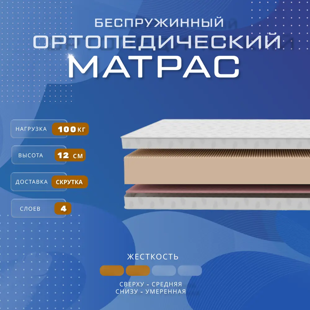 Фото Матрас Vitaflex Ortoped 11sk 85x185x12 см беспружинный 1-спальный Фото Матрас Vitaflex Ortoped 11sk 85x185x12 см беспружинный 1-спальный