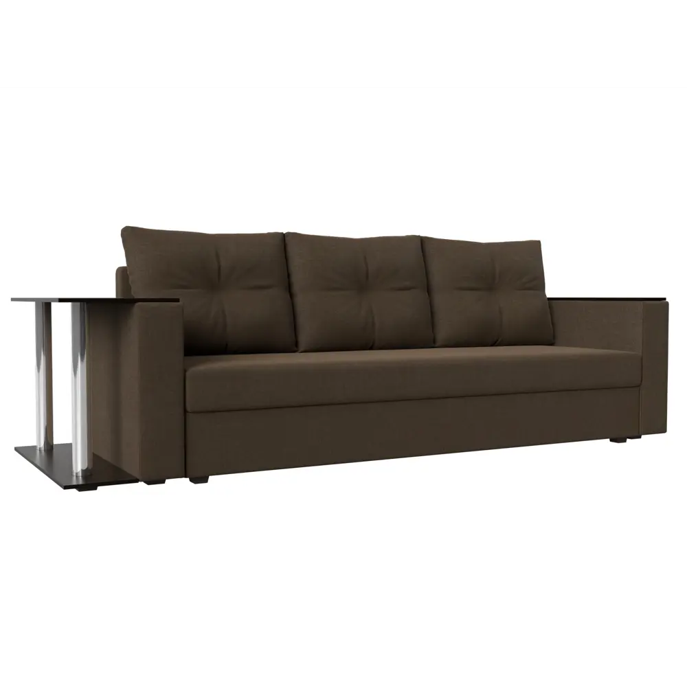 Фото Диван прямой Лига диванов Атланта Лайт 240x91x77 см рогожка цвет коричневый